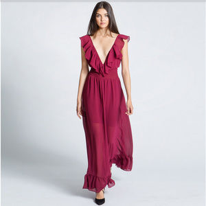 MISA “The Amelie” maxi dress in Ruby — NWOT
